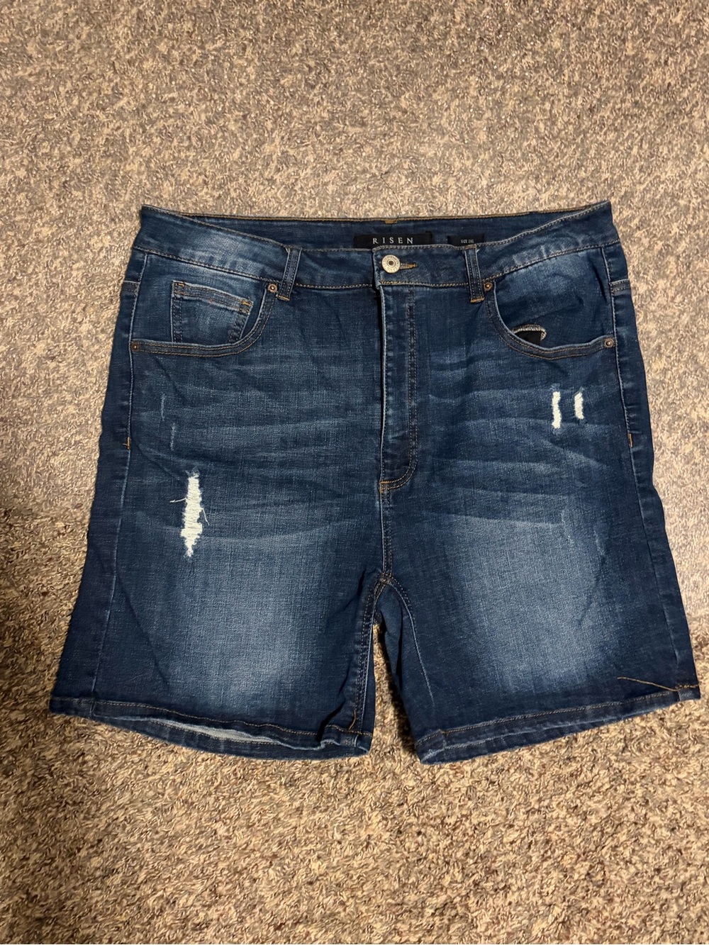 Risen Women’s Dark Blue Distressed Denim Short